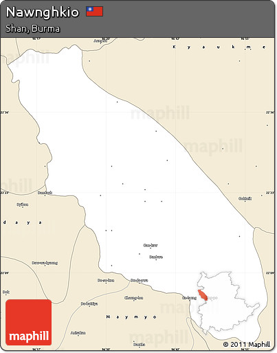 Classic Style Simple Map of Nawnghkio