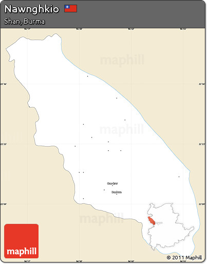 Classic Style Simple Map of Nawnghkio, single color outside