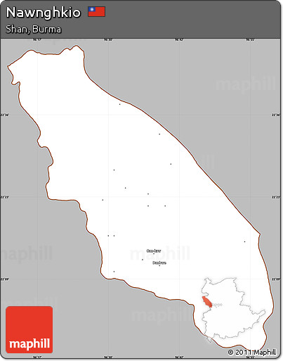 Gray Simple Map of Nawnghkio, cropped outside