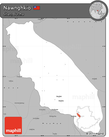 Gray Simple Map of Nawnghkio