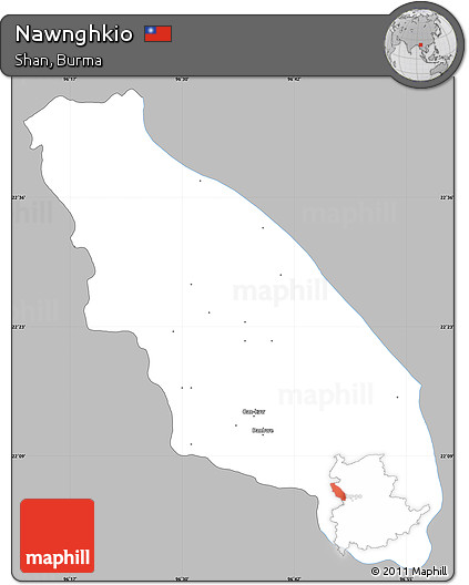 Gray Simple Map of Nawnghkio, single color outside