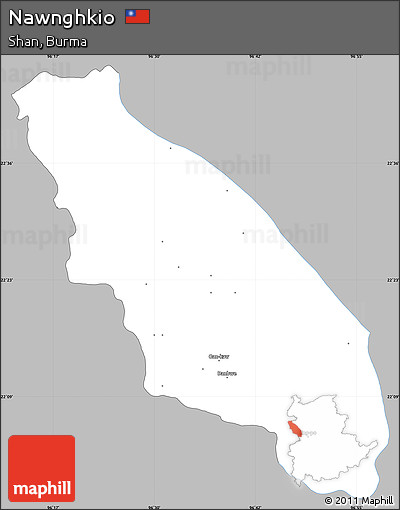 Gray Simple Map of Nawnghkio, single color outside