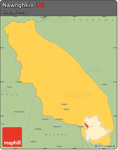 Savanna Style Simple Map of Nawnghkio