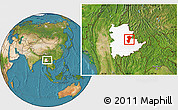 Satellite Location Map of Pang-Yang, highlighted parent region
