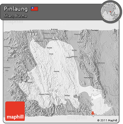 Gray 3D Map of Pinlaung