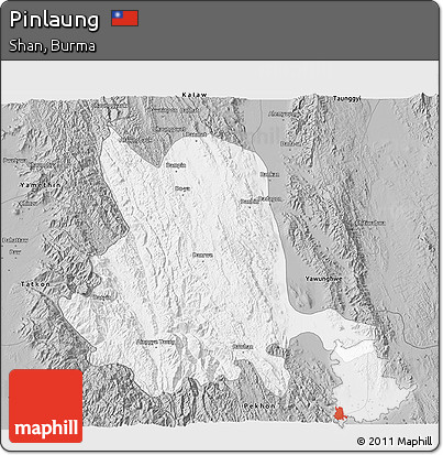 Gray 3D Map of Pinlaung