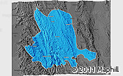 Political 3D Map of Pinlaung, darken, desaturated