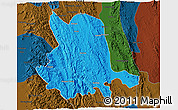 Political 3D Map of Pinlaung, darken