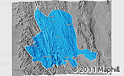 Political 3D Map of Pinlaung, desaturated