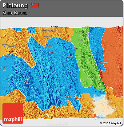 Political 3D Map of Pinlaung