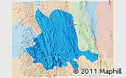 Political 3D Map of Pinlaung, lighten