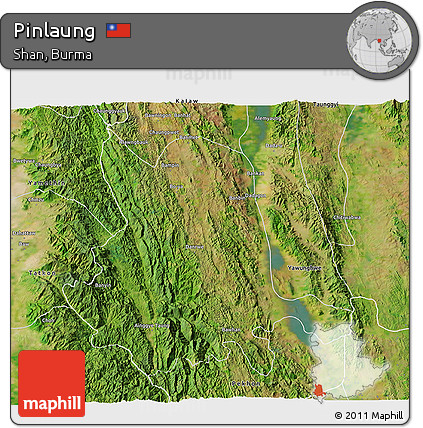 Satellite 3D Map of Pinlaung