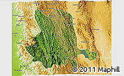 Satellite 3D Map of Pinlaung, physical outside