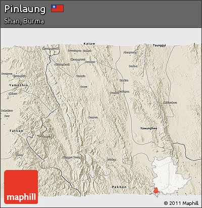 Shaded Relief 3D Map of Pinlaung