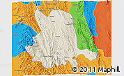 Shaded Relief 3D Map of Pinlaung, political outside