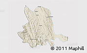 Shaded Relief 3D Map of Pinlaung, single color outside