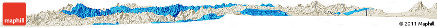 Political Horizon Map of Pinlaung, shaded relief outside