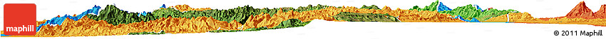 Satellite Horizon Map of Pinlaung, political outside