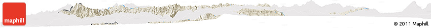 Shaded Relief Horizon Map of Pinlaung, single color outside