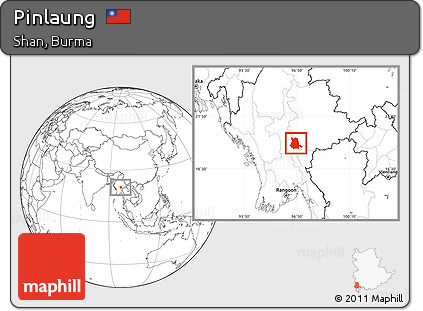 Blank Location Map of Pinlaung