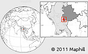 Blank Location Map of Pinlaung, highlighted country, highlighted parent region