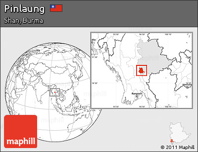 Blank Location Map of Pinlaung, highlighted parent region