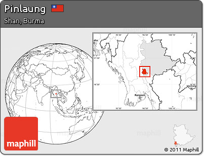 Blank Location Map of Pinlaung, highlighted parent region