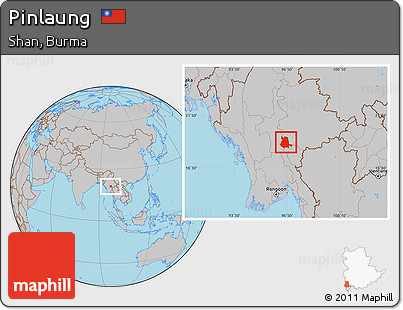 Gray Location Map of Pinlaung