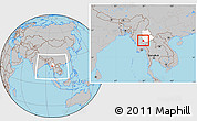 Gray Location Map of Pinlaung, highlighted parent region, within the entire country