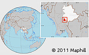 Gray Location Map of Pinlaung, highlighted parent region