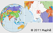 Political Location Map of Pinlaung, highlighted country
