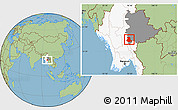 Savanna Style Location Map of Pinlaung, highlighted country, highlighted parent region