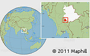 Savanna Style Location Map of Pinlaung, highlighted parent region