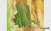 Satellite Map of Pinlaung, physical outside