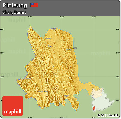 Savanna Style Map of Pinlaung, single color outside