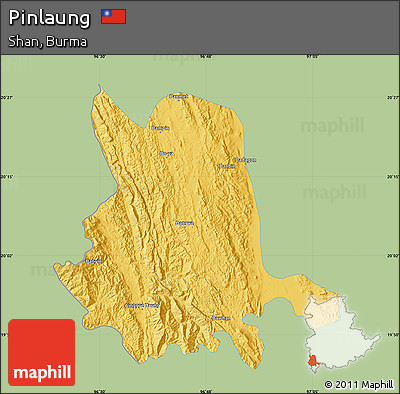 Savanna Style Map of Pinlaung, single color outside