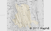 Shaded Relief Map of Pinlaung, desaturated