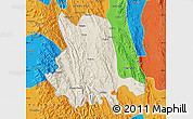 Shaded Relief Map of Pinlaung, political outside