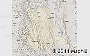 Shaded Relief Map of Pinlaung, semi-desaturated