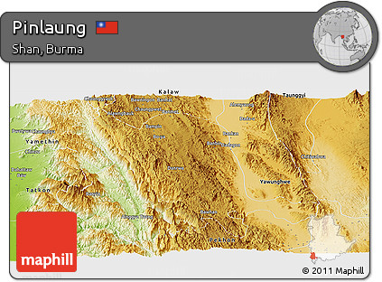 Physical Panoramic Map of Pinlaung