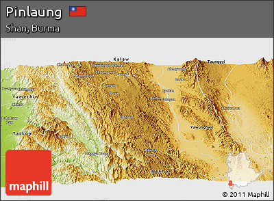 Physical Panoramic Map of Pinlaung