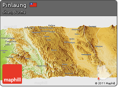 Physical Panoramic Map of Pinlaung