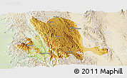 Physical Panoramic Map of Pinlaung, lighten