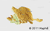 Physical Panoramic Map of Pinlaung, single color outside