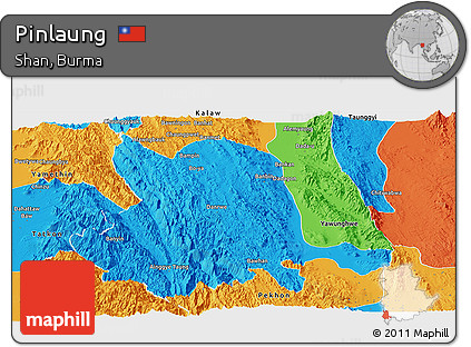 Political Panoramic Map of Pinlaung
