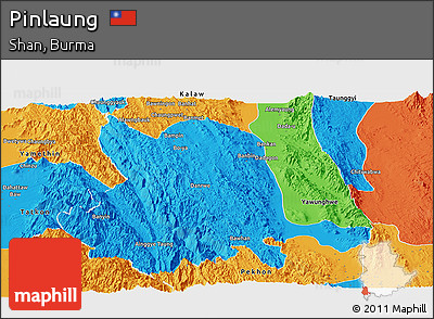 Political Panoramic Map of Pinlaung