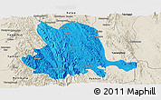 Political Panoramic Map of Pinlaung, shaded relief outside