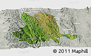 Satellite Panoramic Map of Pinlaung, lighten, semi-desaturated