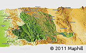 Satellite Panoramic Map of Pinlaung, physical outside