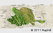 Satellite Panoramic Map of Pinlaung, shaded relief outside